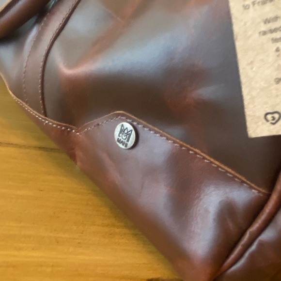 Leather Weekender Mahi Columbus Brown Tote Bag New Shoulder Strap - Picture 12 of 16